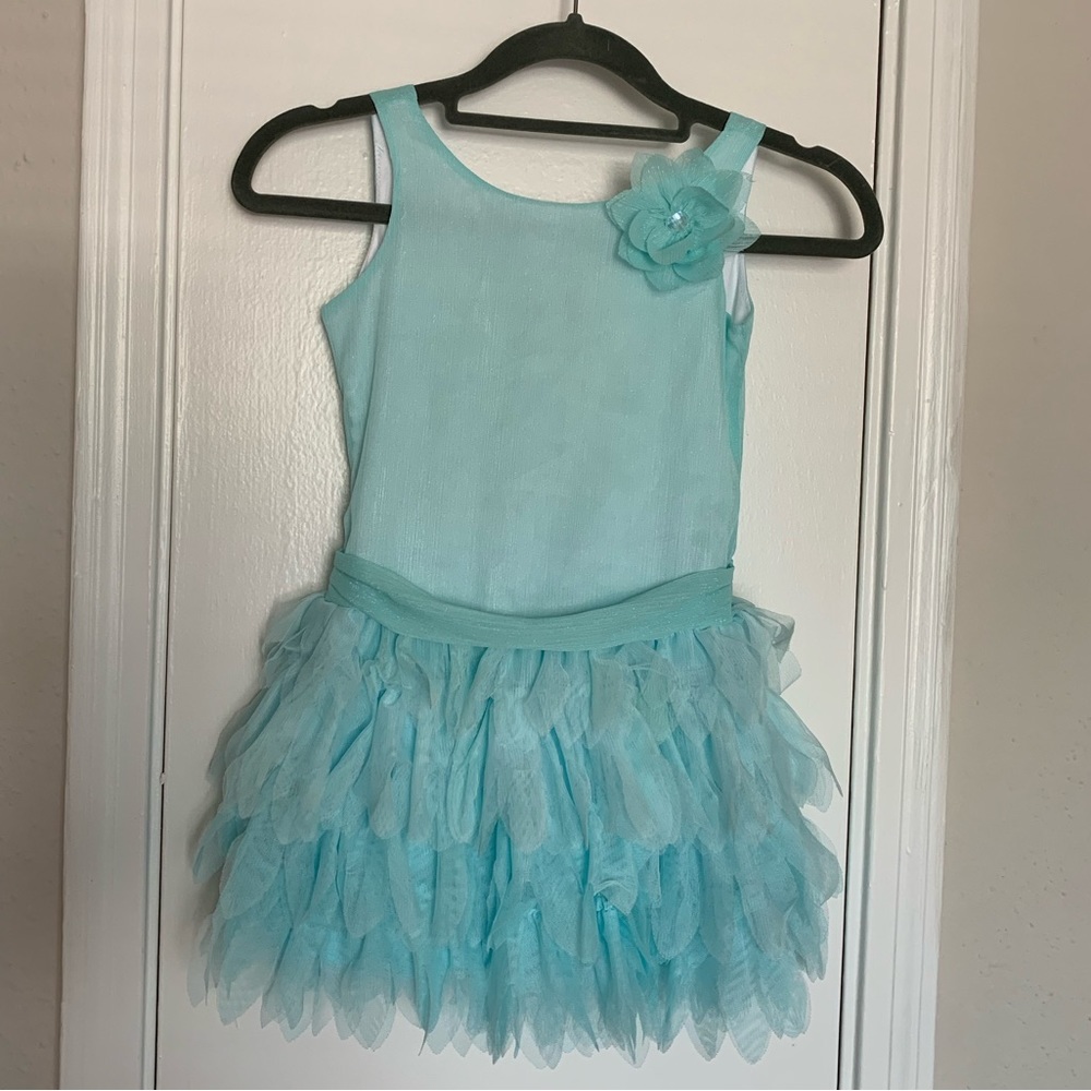 Blue Flora Layered Biscotti Girls Dress